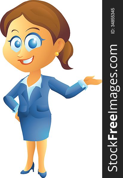 Business woman presenting isolated illustration. Business woman presenting isolated illustration