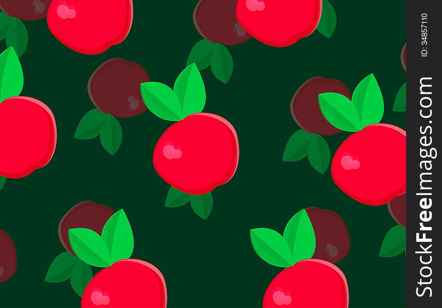 Apple and hand-drawn abstract background