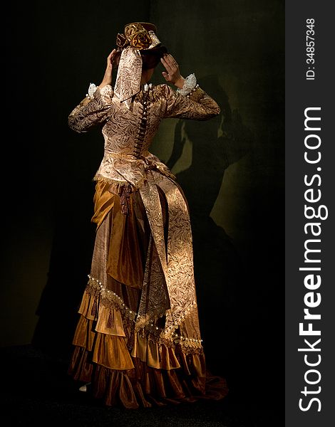 Theatrical costume for women of the Victorian era. Theatrical costume for women of the Victorian era