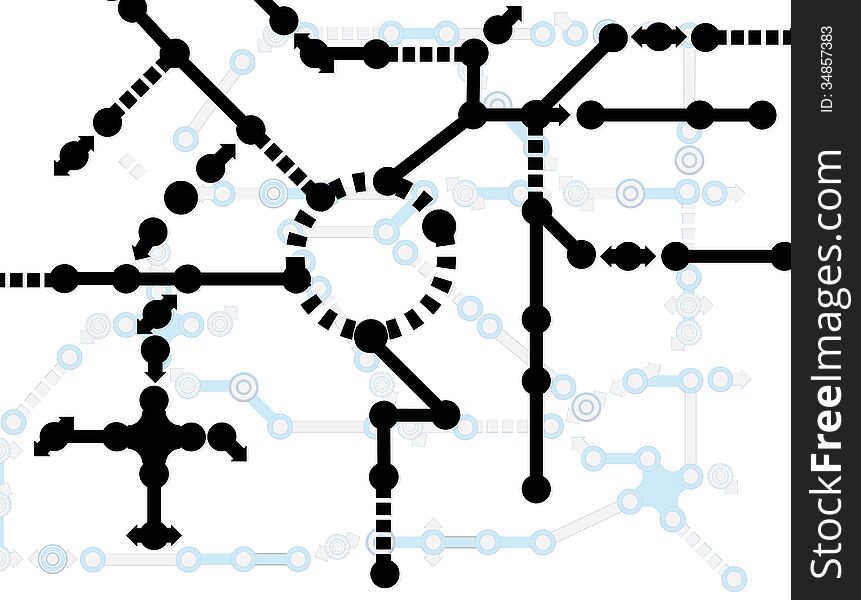 Dotted direction indicators and destination