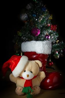 Cute Toy Christmas Bear Royalty Free Stock Image Cute Toy Christmas Bear Royalty Free Stock Image