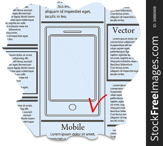 Symbol of mobile communication and mobile phone