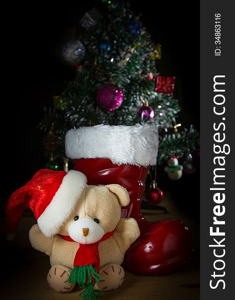 Cute toy christmas bear