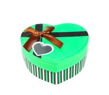 Green Heart-shaped Box Stock Image
