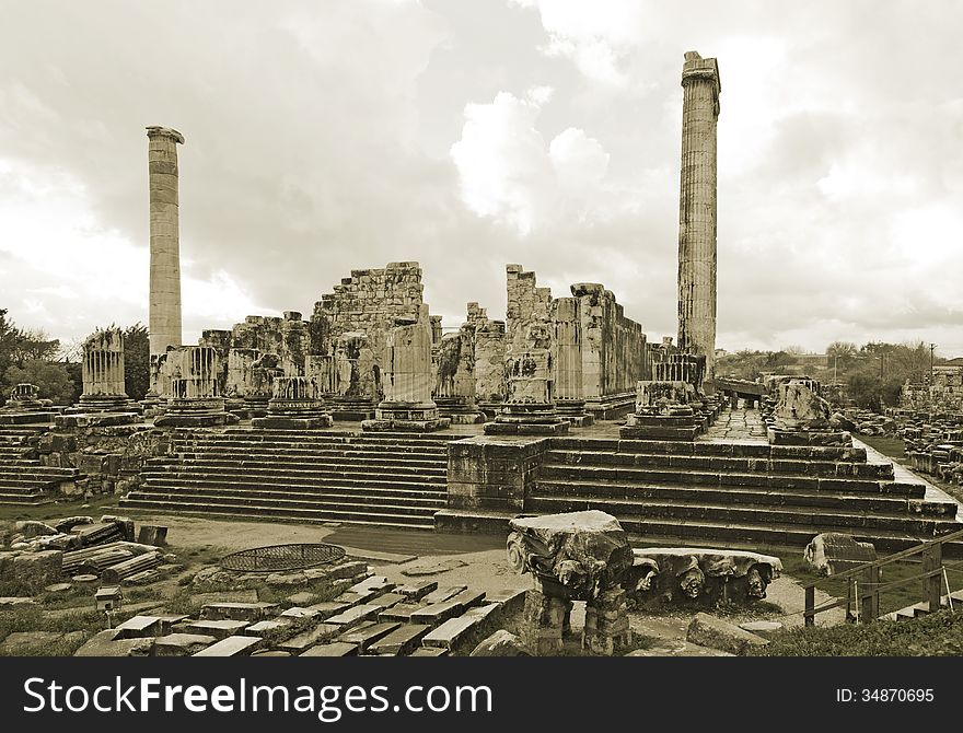 Ruins of ancient Apollo temple in Didyma, Turkey. Ruins of ancient Apollo temple in Didyma, Turkey