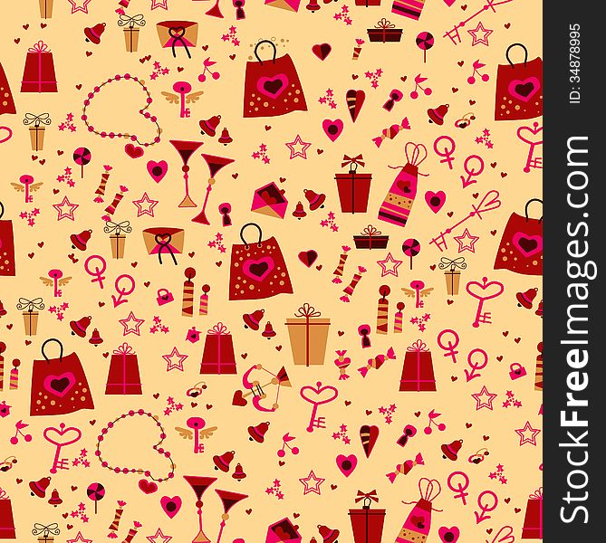 Seamless texture to the day of Valentine. Seamless texture to the day of Valentine