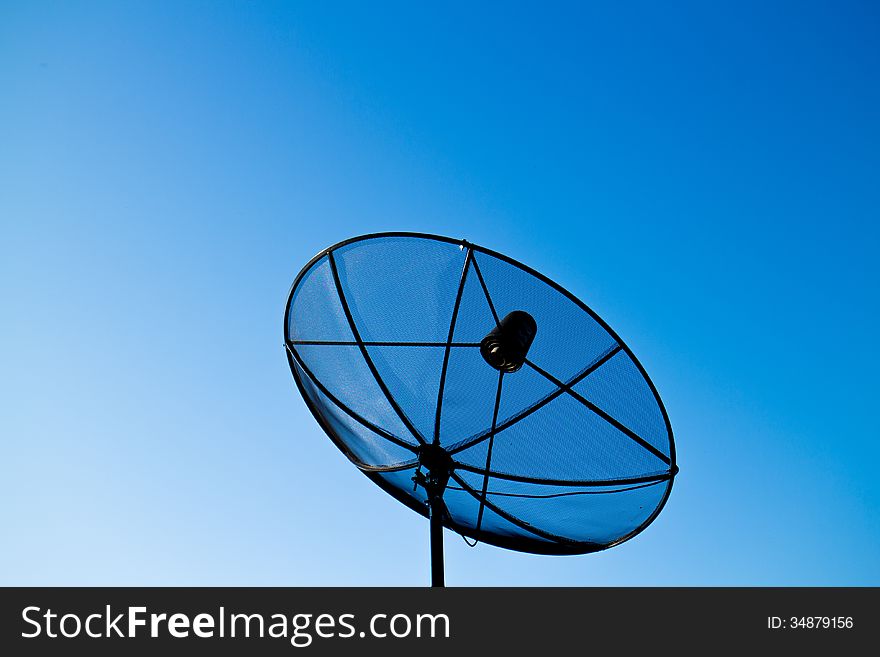 Satellite and blue sky.