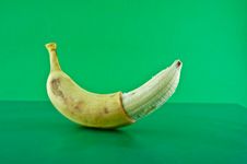 Banana Against A Green Background Royalty Free Stock Image Banana Against A Green Background Royalty Free Stock Image