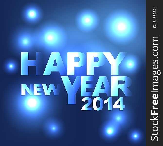 Happy New Year blue background with flares. Happy New Year blue background with flares