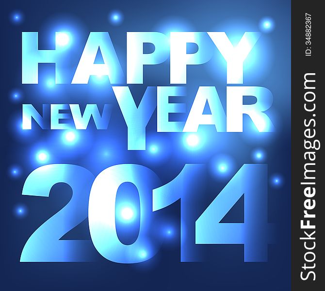 Happy New Year blue background with flares. Happy New Year blue background with flares