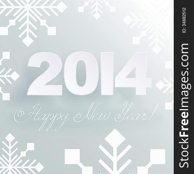 Happy New Year light background with snowflakes