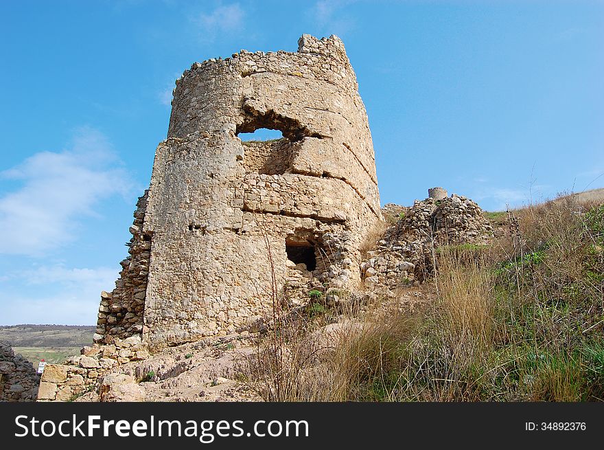 An old stone fort on a hill in Balaclava. An old stone fort on a hill in Balaclava