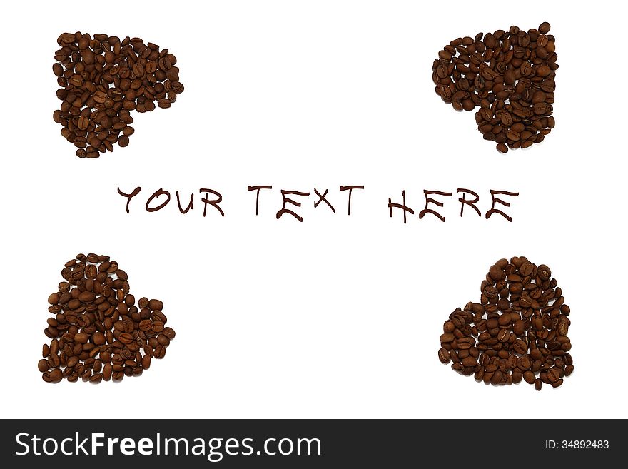 Background With Hearts From Coffee Beans