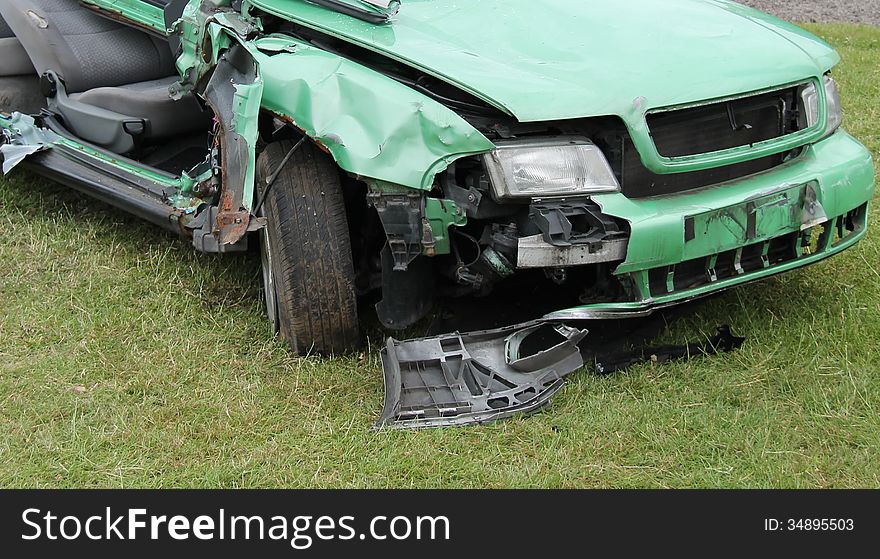 The Smashed Body of a Car from a Road Accident. The Smashed Body of a Car from a Road Accident.