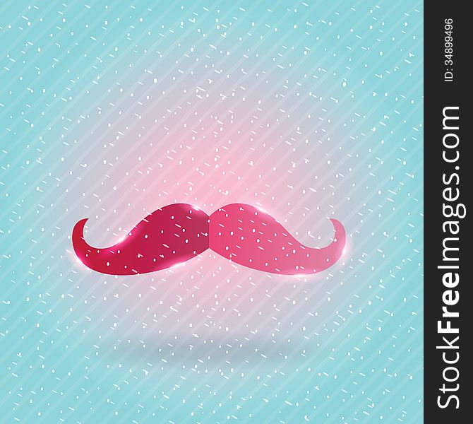 Christmas Mustache On Snow Background