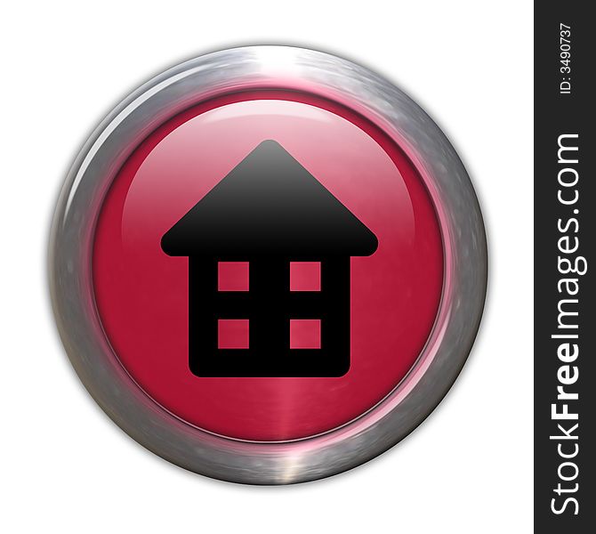 Red Glass Button - Home