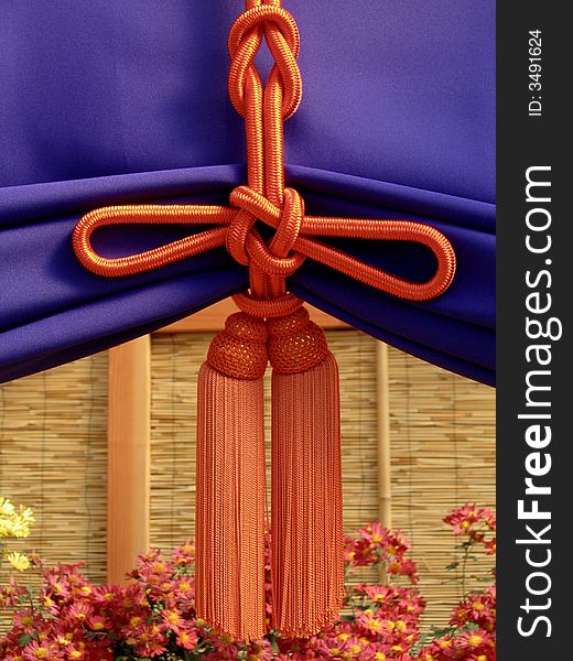 Picture of the decoration including beautiful knot. Picture of the decoration including beautiful knot