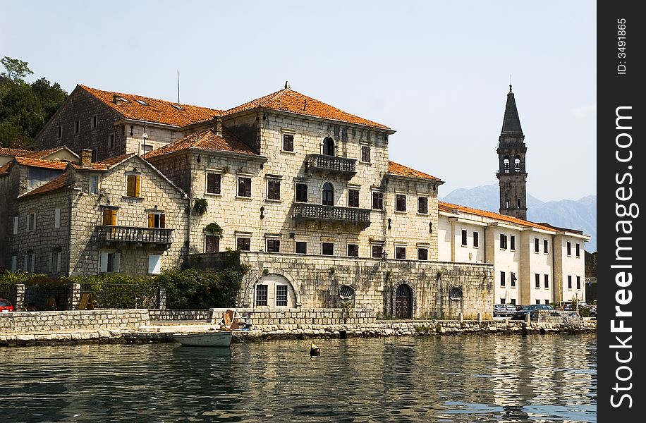 Building on seacoast of Montenegro