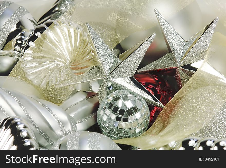 Christmas Ornaments of different shapes and sizes. Christmas Ornaments of different shapes and sizes.