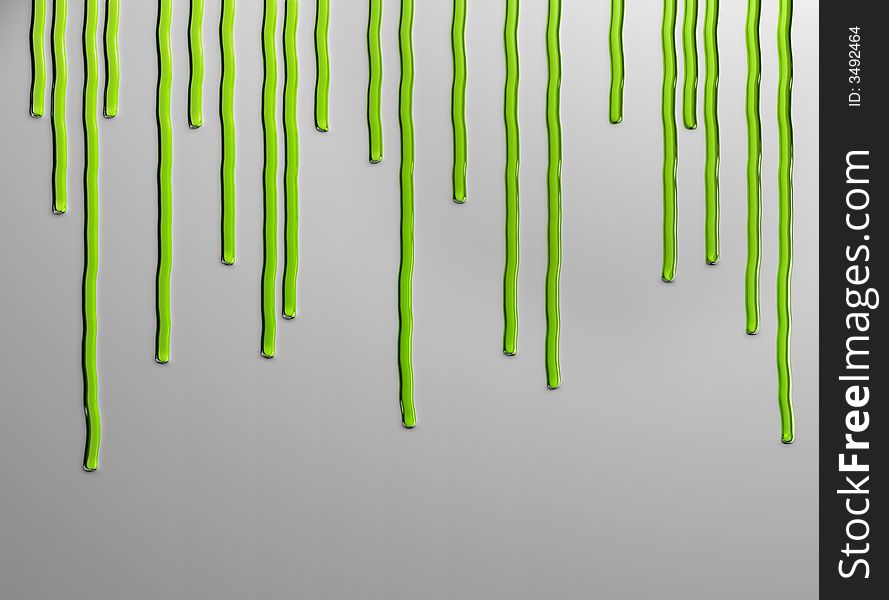Green dye driping on a white wall - rendered in 3d. Green dye driping on a white wall - rendered in 3d