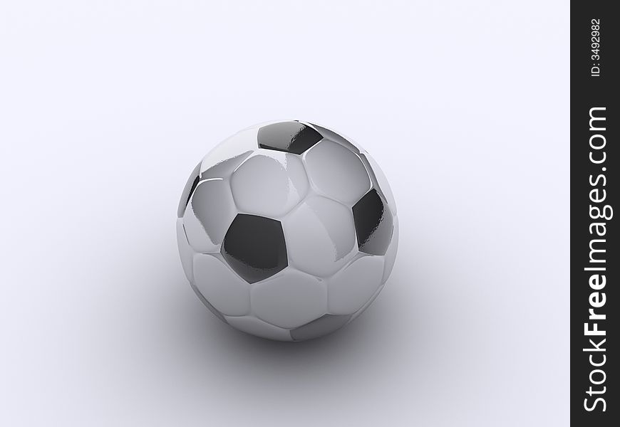 A soccer ball on white background - rendered in 3d