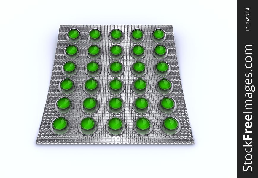 A lot of cased pills on white background - 3d render. A lot of cased pills on white background - 3d render