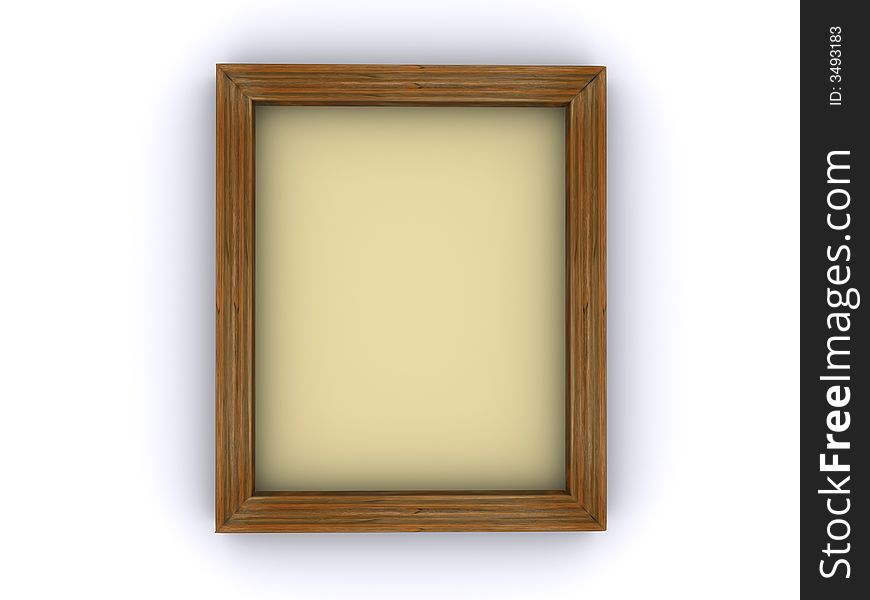 An empty canvas frame on white background - 3d render. An empty canvas frame on white background - 3d render