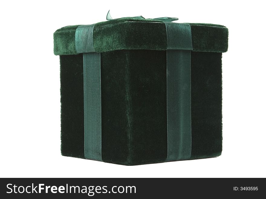 Beautiful velvet green gift box