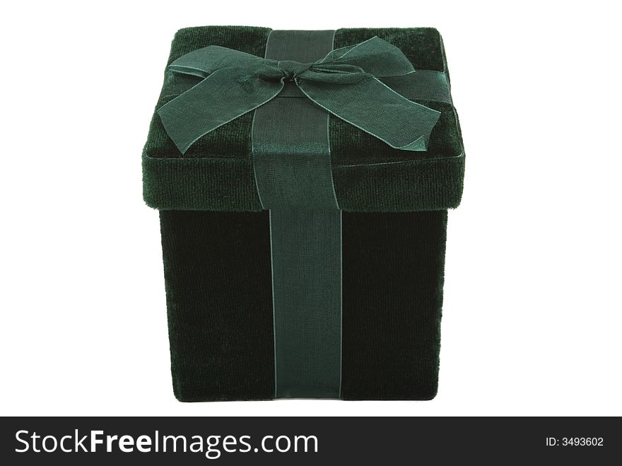 Beautiful velvet green gift box