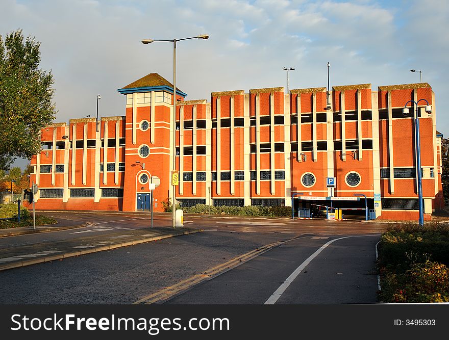 Contemporary Car Park and Office building in a Town in England. Contemporary Car Park and Office building in a Town in England