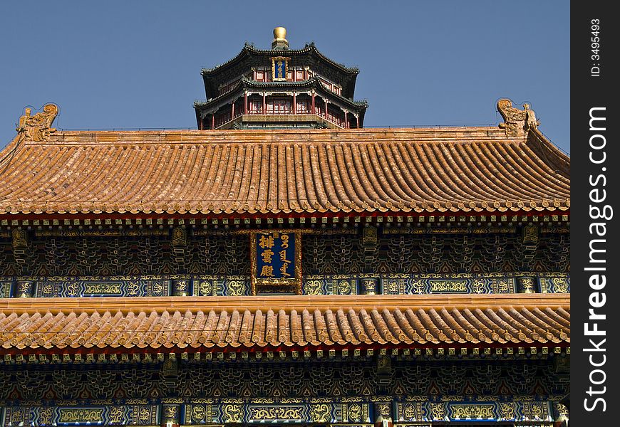 Temple in the summer palace garden in beijing. Temple in the summer palace garden in beijing