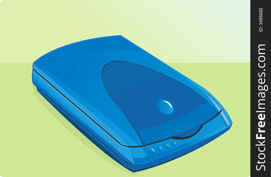 Illustration of Blue portable scanner