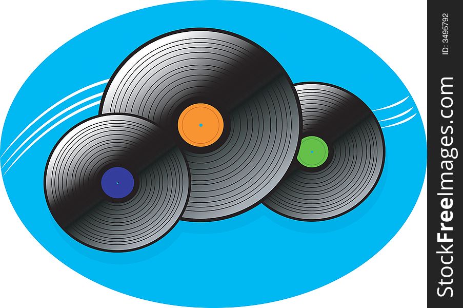 Illustration of Three musical discs