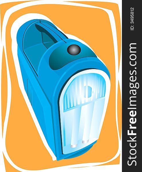 Illustration of Blue search light with power