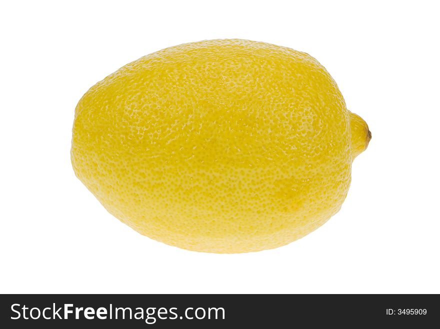Fresh yellow lemon isolated on a white background