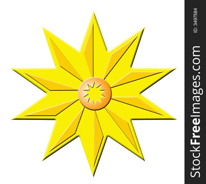 A golden plastic christmas star, useful for print and web. A golden plastic christmas star, useful for print and web
