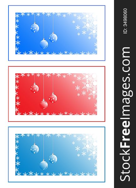 Illustration of greeting card, red, blue