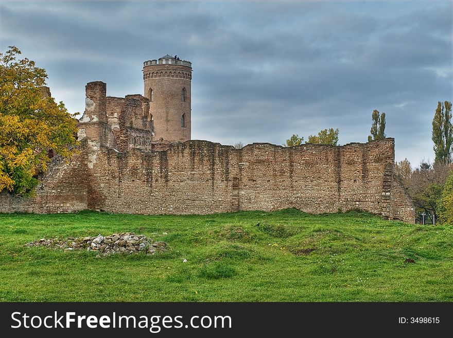 Targoviste city ancient walls and guard tower - Romania. Targoviste city ancient walls and guard tower - Romania