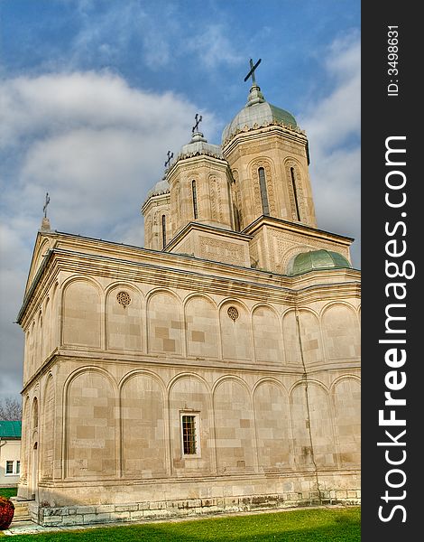 Impressive high church of Hill Monastery - Targoviste, Romania