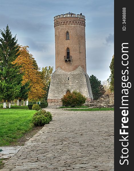 Brick guard tower of Targoviste city - Romania. Brick guard tower of Targoviste city - Romania