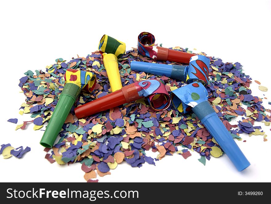 Festive whistles and confetti to entertain parties and festivals. Festive whistles and confetti to entertain parties and festivals