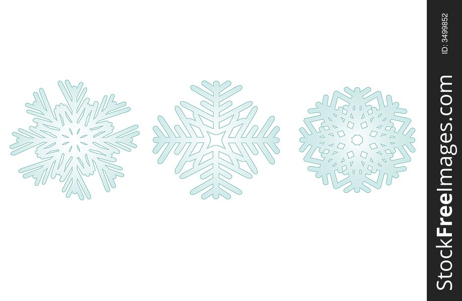 Computer generated vector snowflakes on white background. Computer generated vector snowflakes on white background