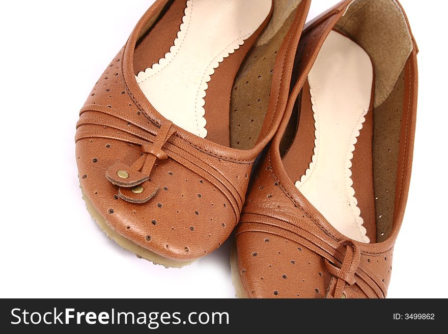 Women Brown Shoes Isolated On