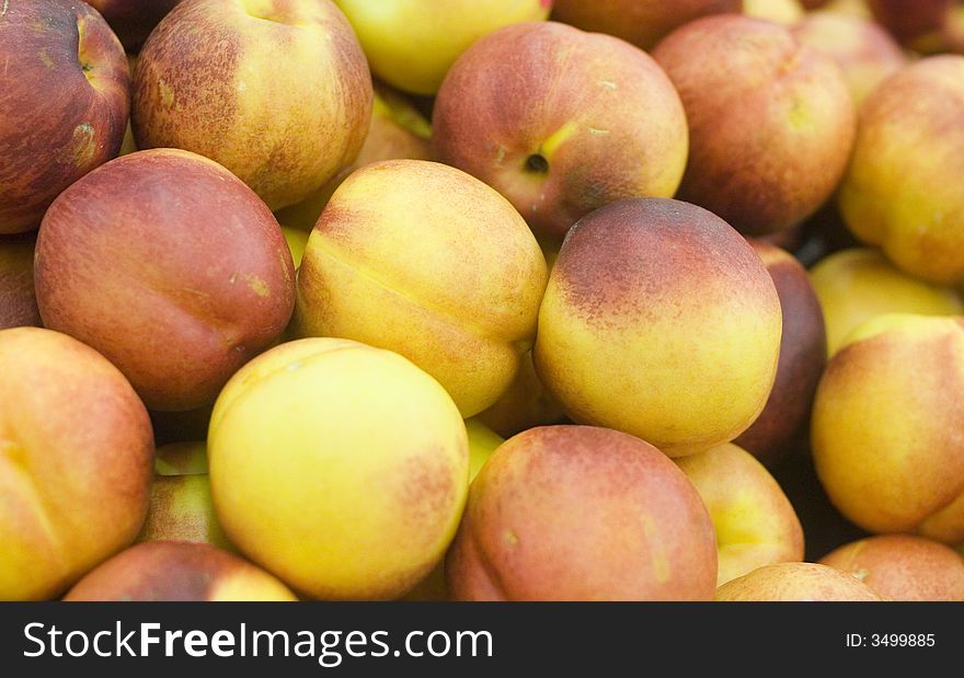 Fresh peaches at a local fruit market