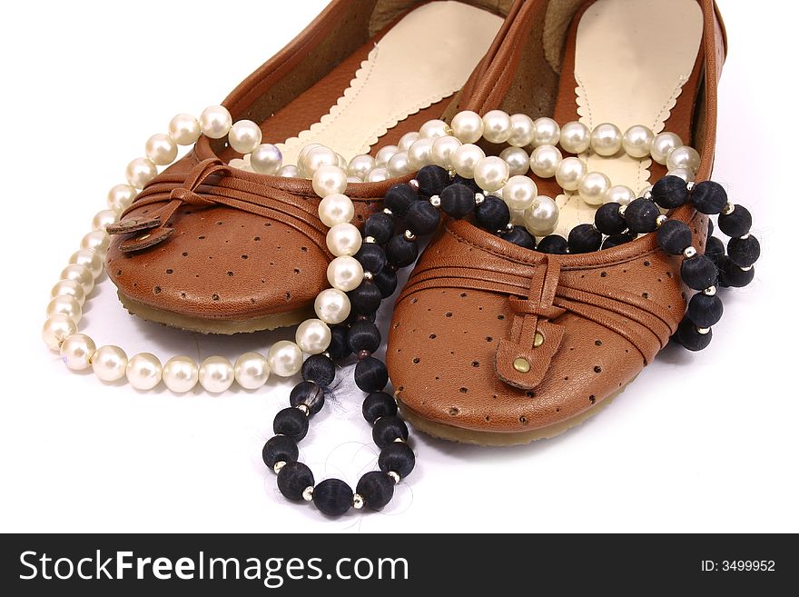 Women Brown Shoes Isolated On