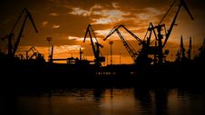 Seaport In The Evening. Timelapse Stock Images Seaport In The Evening. Timelapse Stock Images
