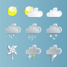 Vector Weather Icons Collection Stock Photo