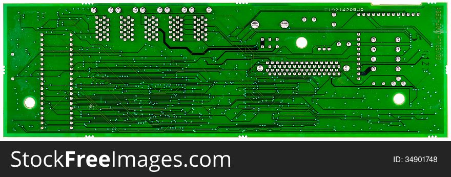 Close up green circuit board of computer