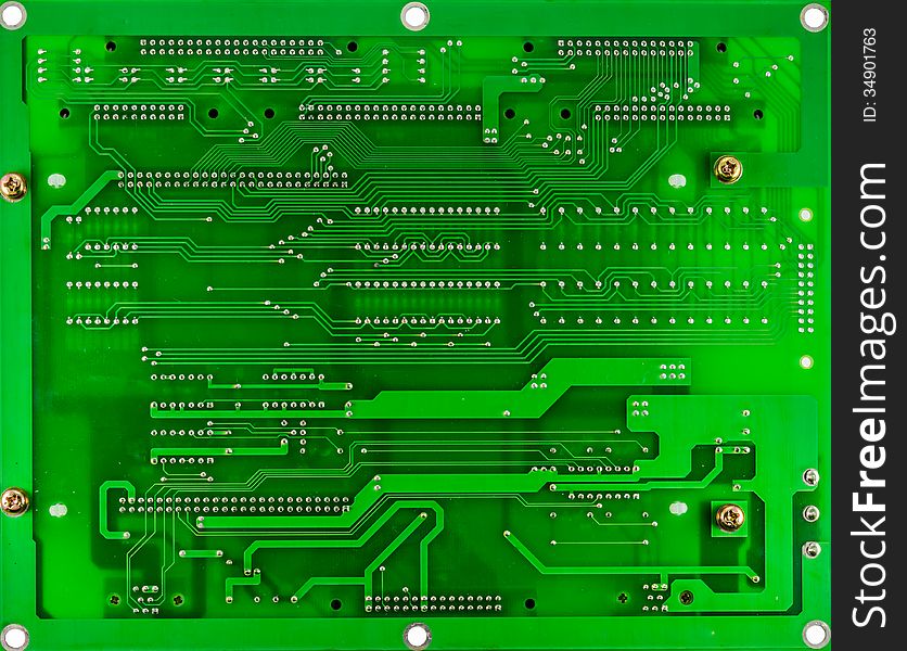 Printed green computer circuit board