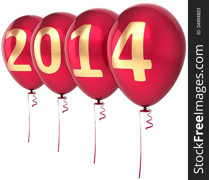 Happy New Year 2014 balloons party decoration